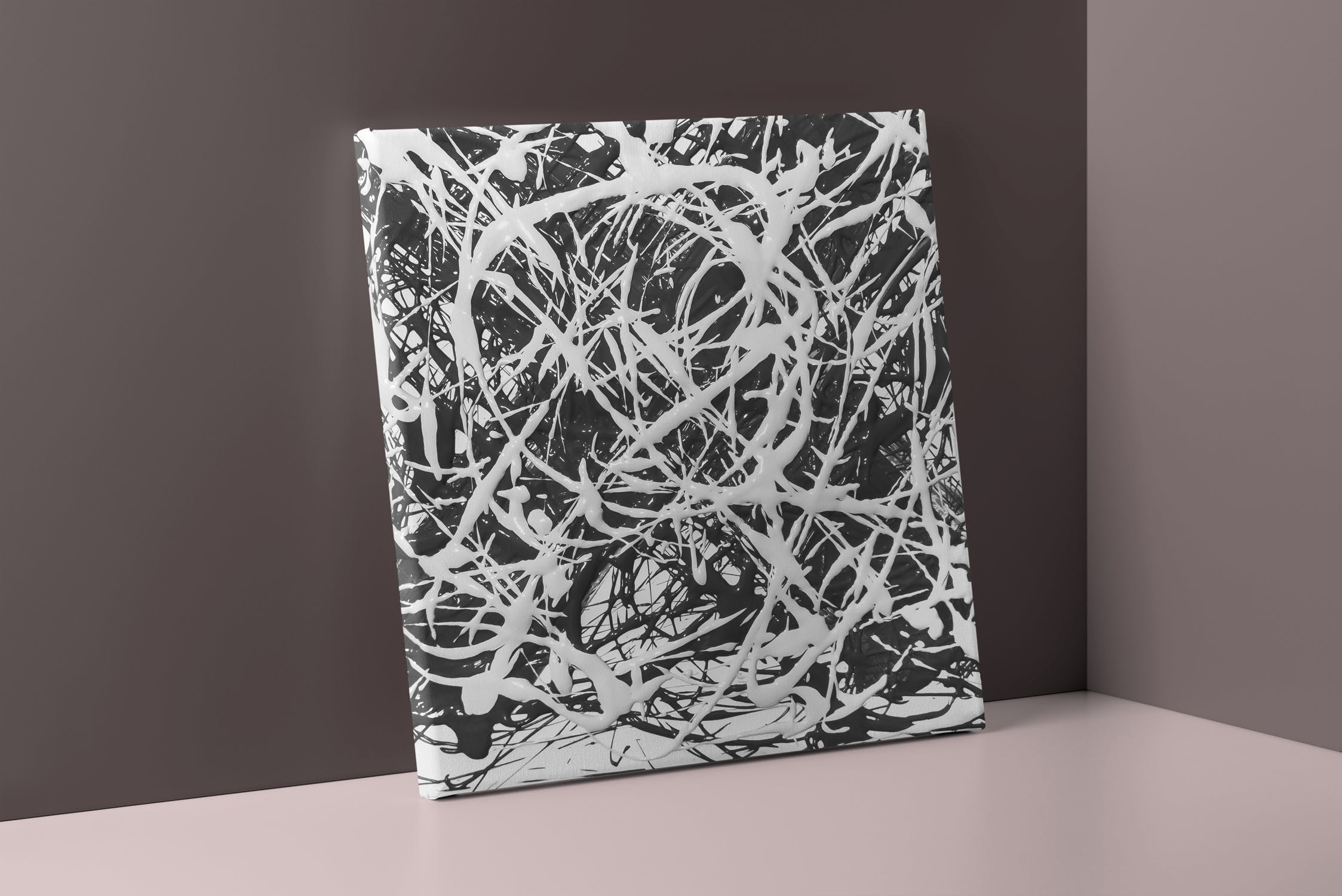 艺术创作展览画布样机v3 Canvas Mock-up 3插图(5)