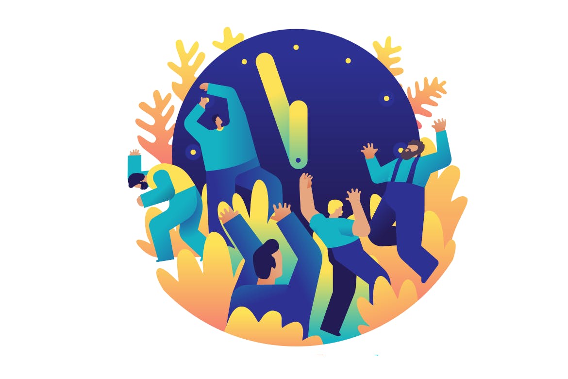 新年晚会倒计时矢量插画素材v3 New Year party countdown插图