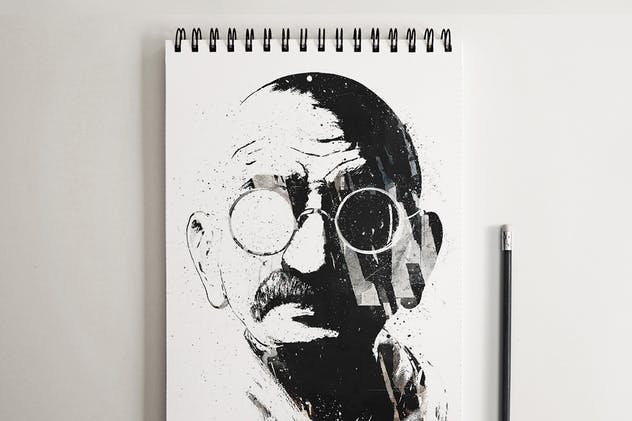 素描本内页艺术作品设计演示样机素材库精选 SketchBook Notebook Mock-ups插图(5)