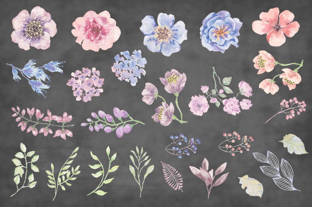 婚礼设计水彩花卉剪贴画素材包 “Sunset Hues”: Wedding Clip Art Set插图(6)