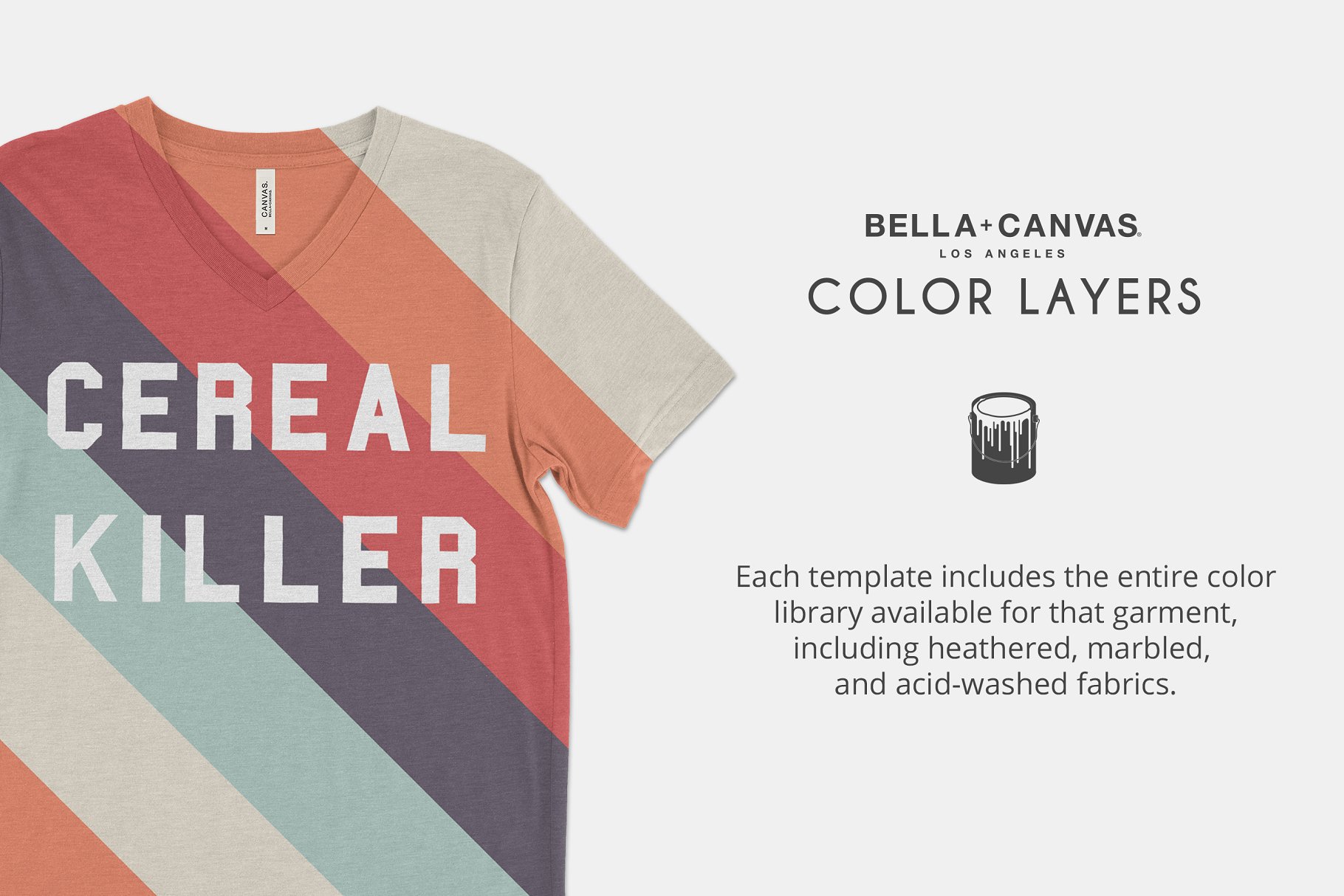 V领T恤样机模板 Bella Canvas 3415 V-Neck Mockups插图(4)