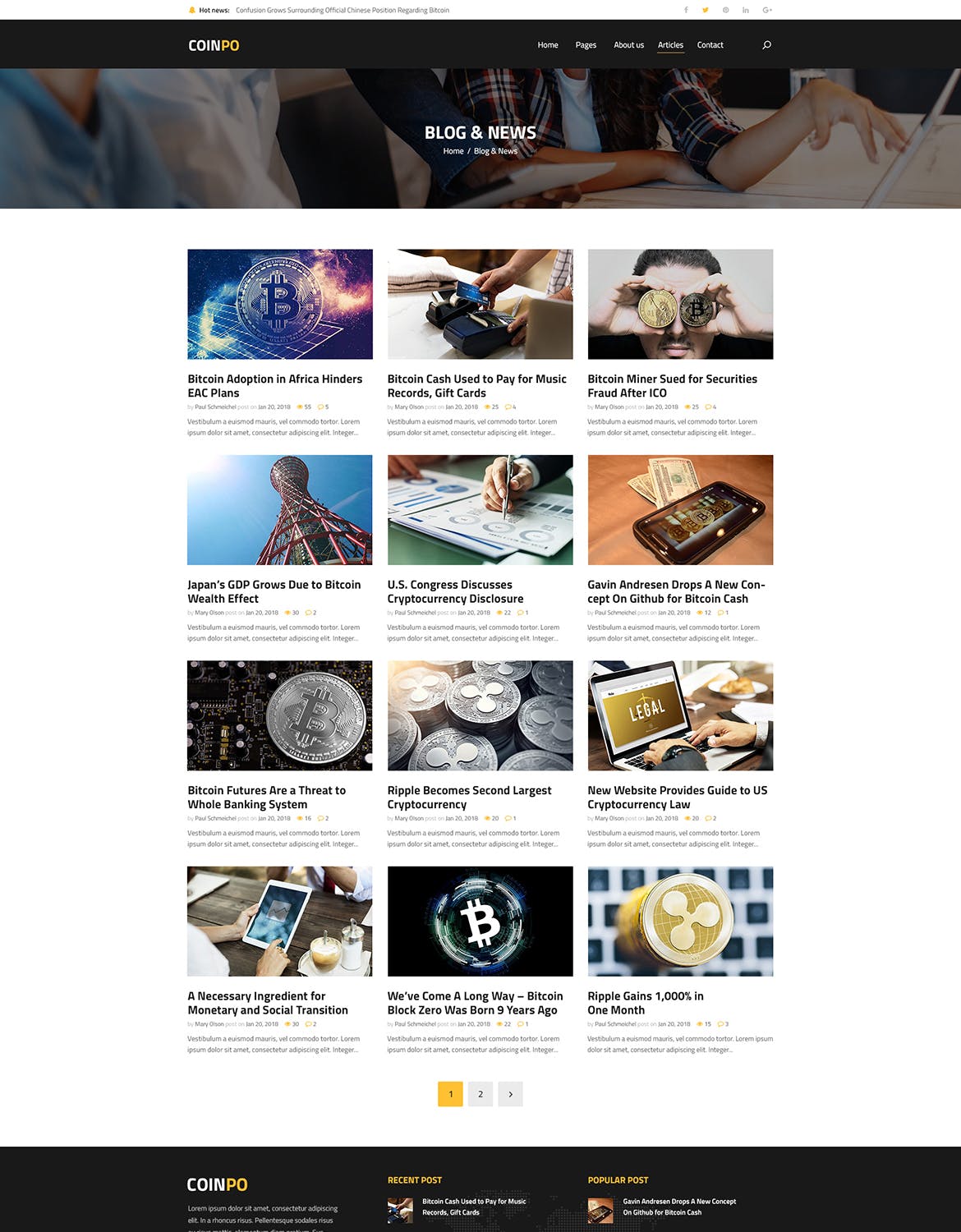 比特币/加密货币主题网站设计PSD模板 Coinpo | Bitcoin & Crypto Currency PSD Template插图(7)