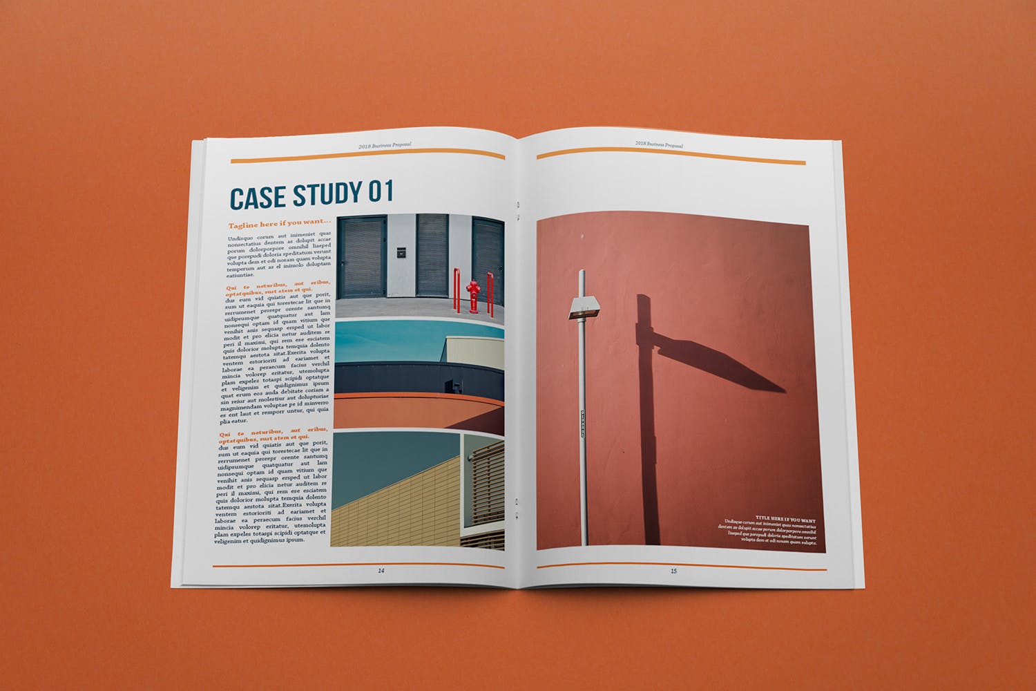 A4宣传小册子/企业画册内页设计顶视图样机素材库精选 A4 Brochure Mockup Top View插图(2)