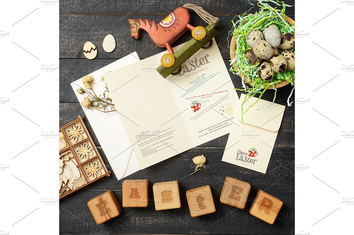 复活节贺卡样机 Easter Mockup插图(5)