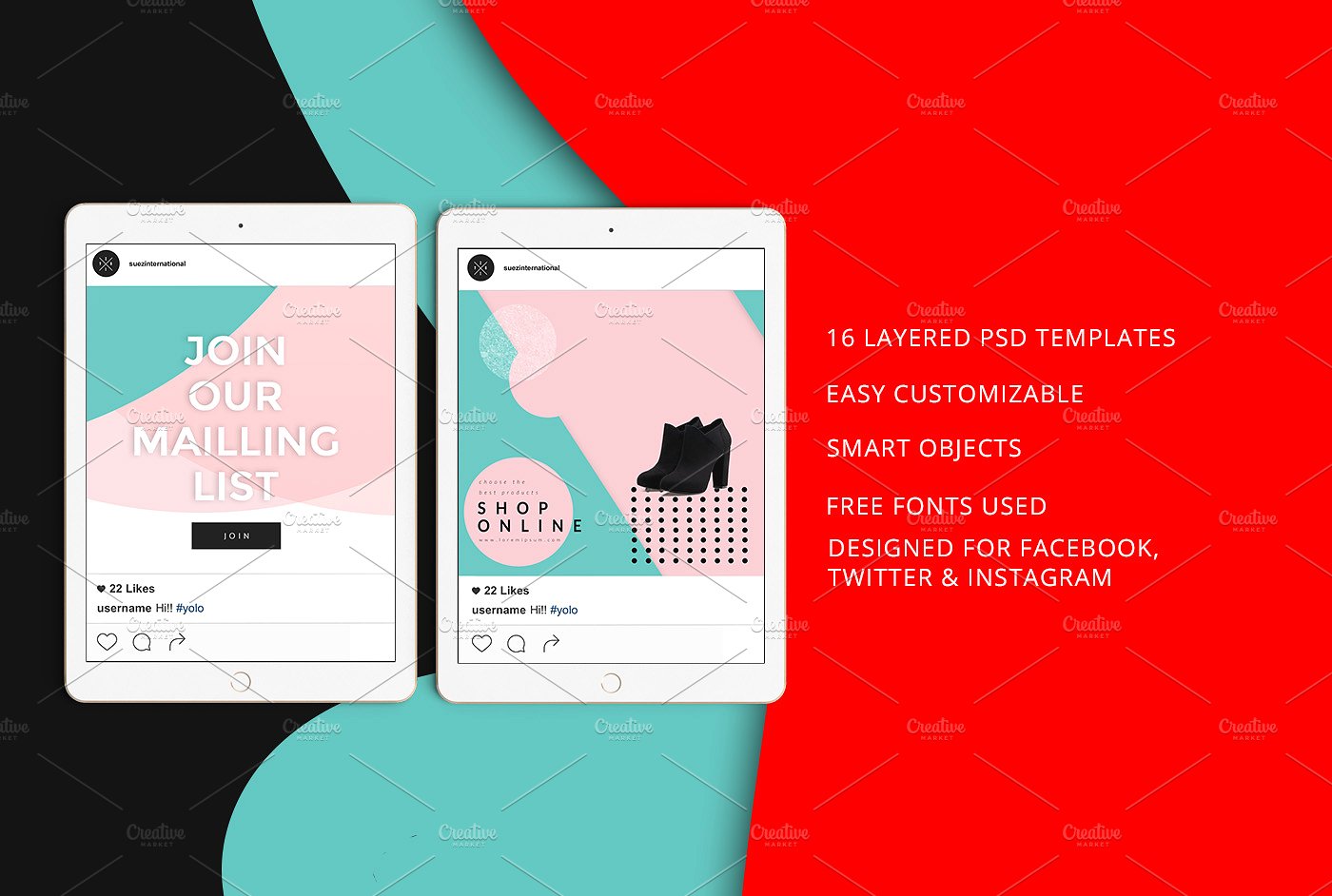社交媒体主题 UI 界面设计素材包 Vinkel Social Media Kit插图(1)