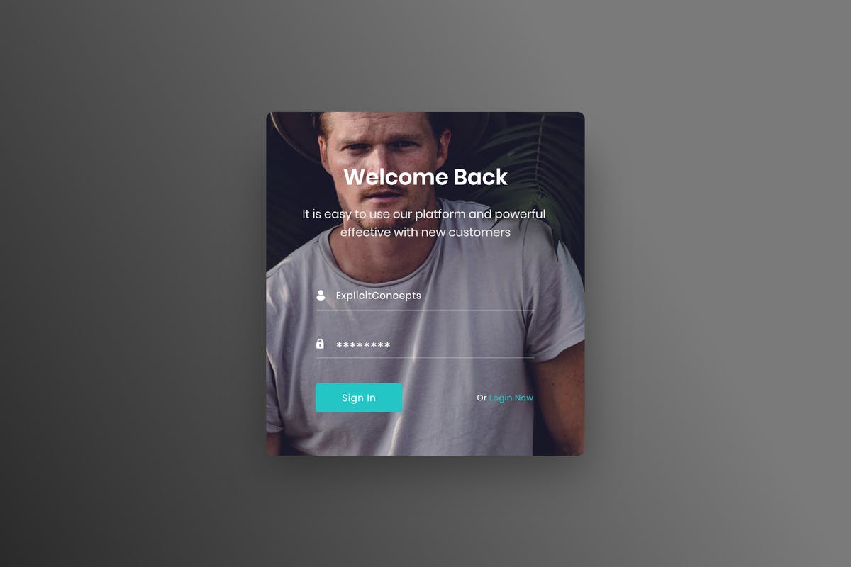 网站登陆弹窗设计界面模板 Sign in Widget – Adobe XD插图
