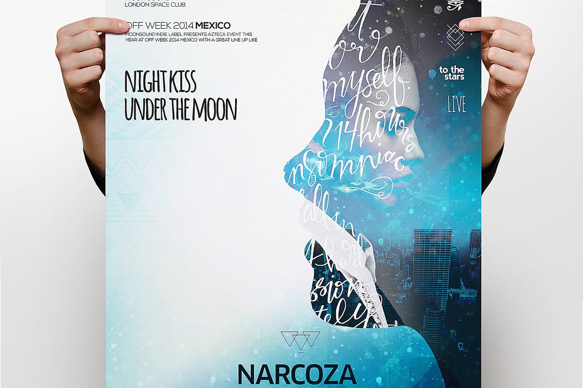 创意月色风格海报模板 Moonish Poster插图