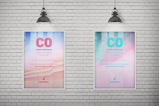 优雅海报画框样机模板 C0 Elegant Poster Frame Mock-Ups插图(5)