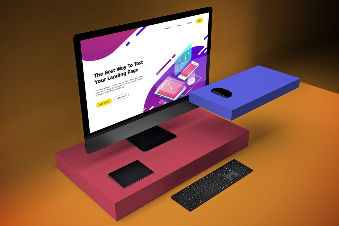 一体机电脑iMac Pro屏幕演示样机模板v2 iMac Pro Mockup V.2插图(2)