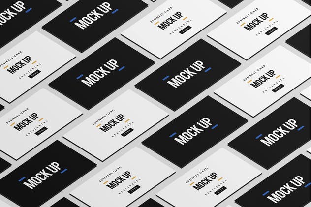等距平铺企业名片设计样机模板 Business Card Mock Up插图(8)