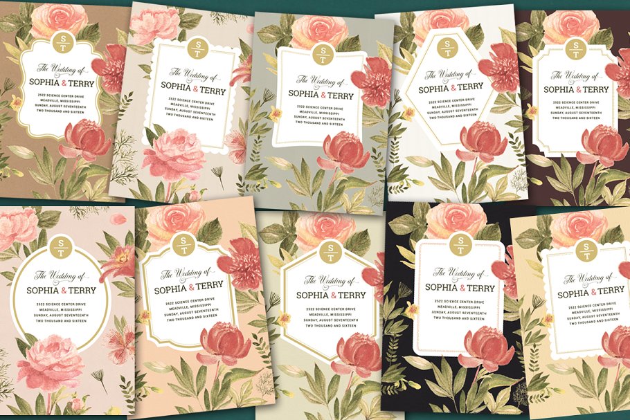 57款花卉插画元素 57 Floral elements & extrass插图(4)