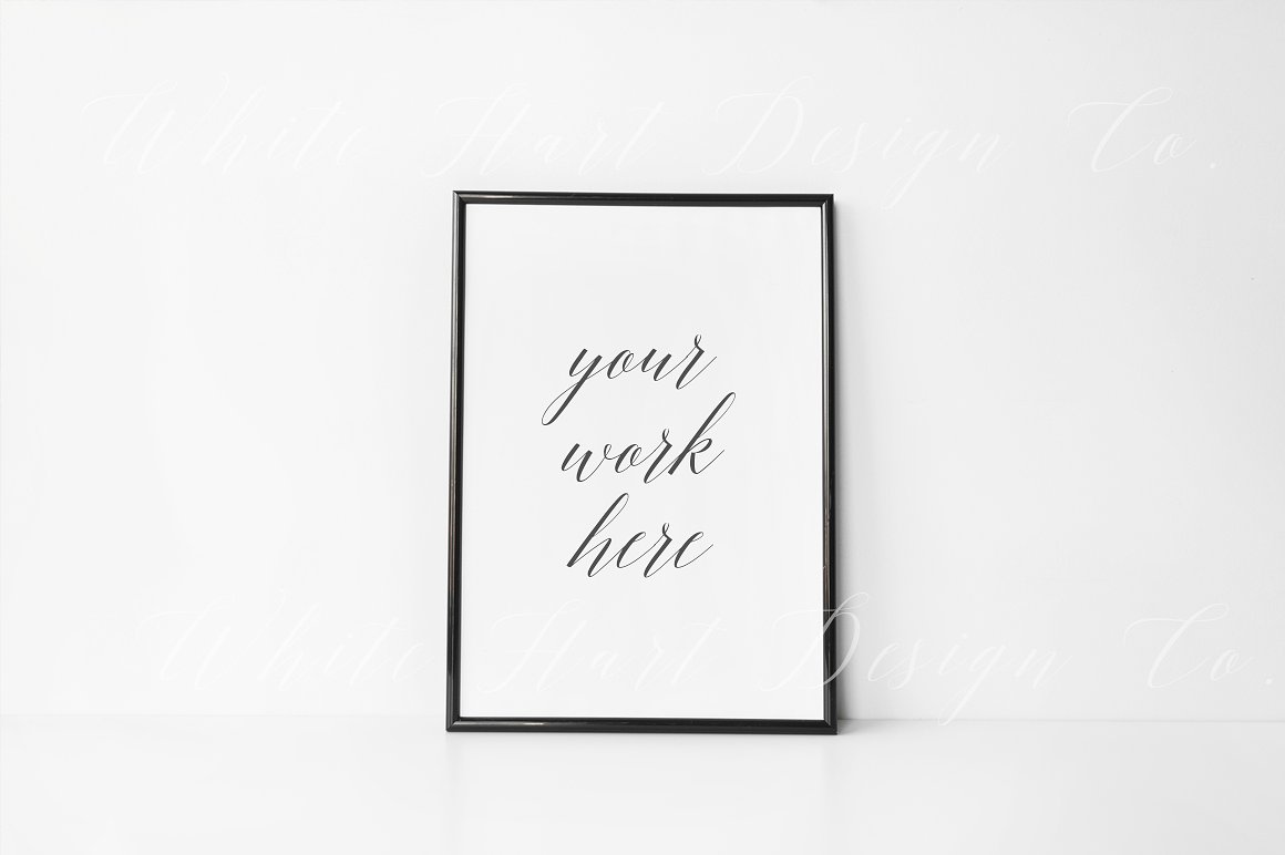 A4规格画框相框样机 A4 black frame mock up – 8×12"插图