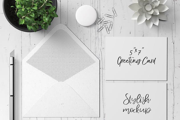 7×5贺卡/明信片样机套装2 7×5 Greeting Card / Postcard Mockup Set 2插图(2)