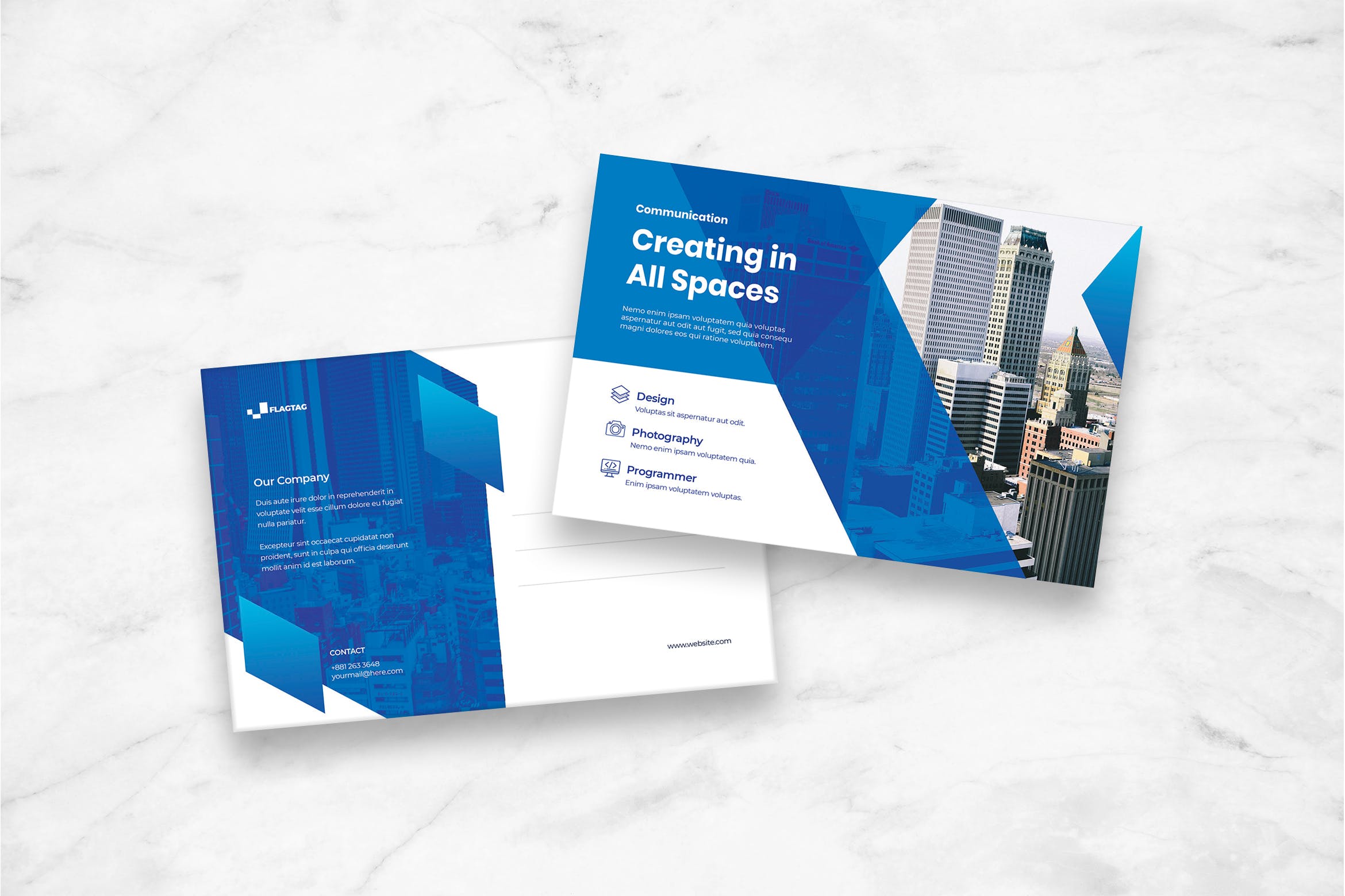 行业领先企业品牌形象塑造明信片设计模板 Postcard插图