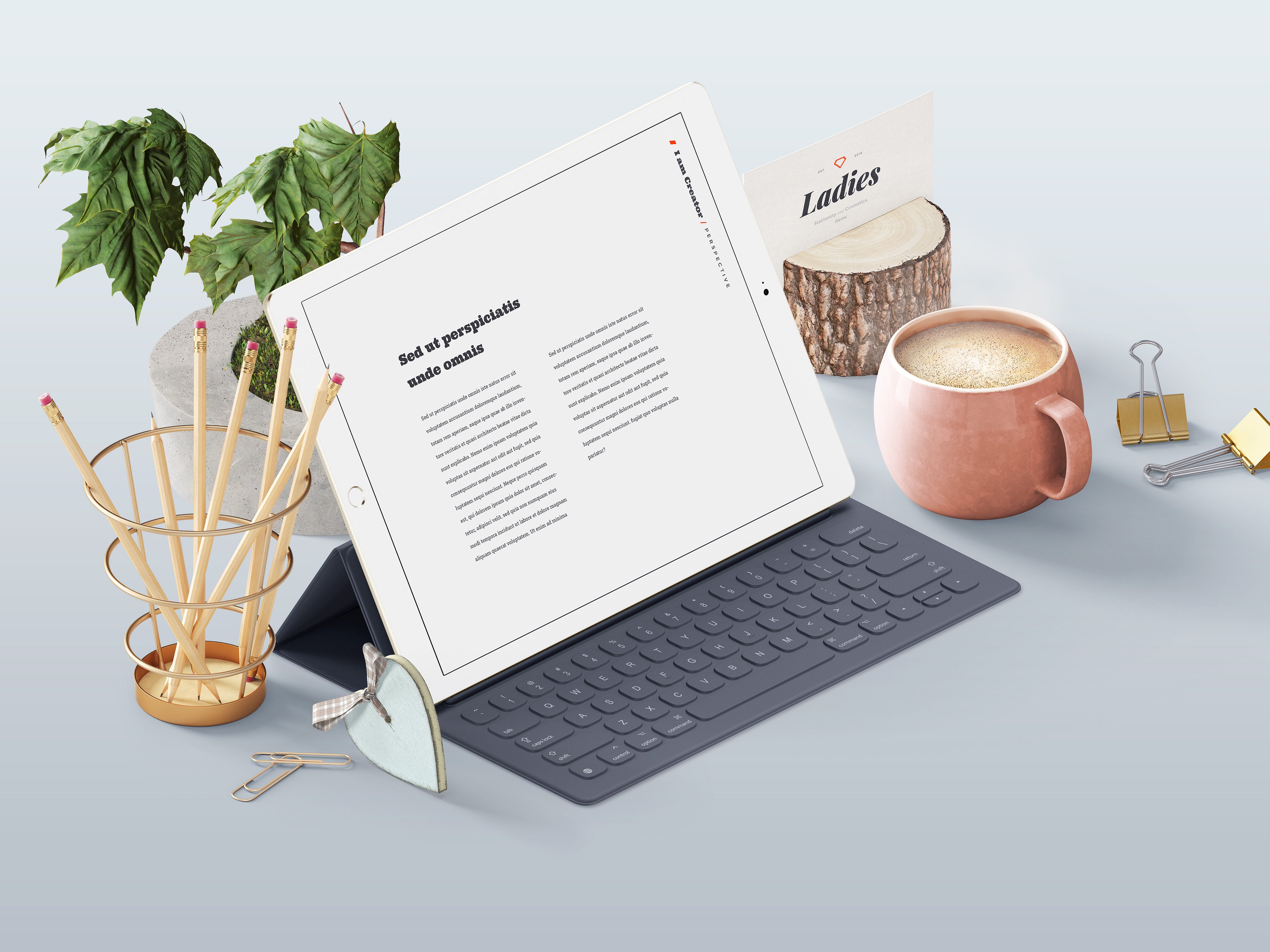 8.3GB超容量女性小物样机素材 Girly Stationery Mockup Creator（高清实物元素+场景样机）插图(9)