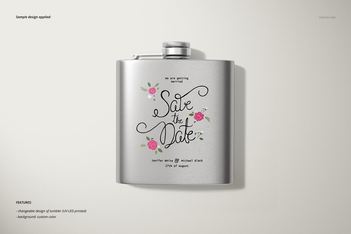 粉色涂层钢瓶包装样机展示模板插图(3)