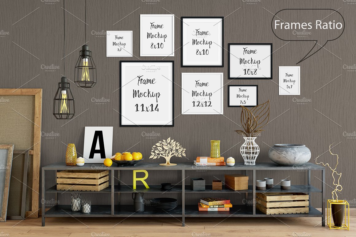 Scandinavian 风格相片内框样机 Scandi Interior Frame Mockup – 06插图(1)