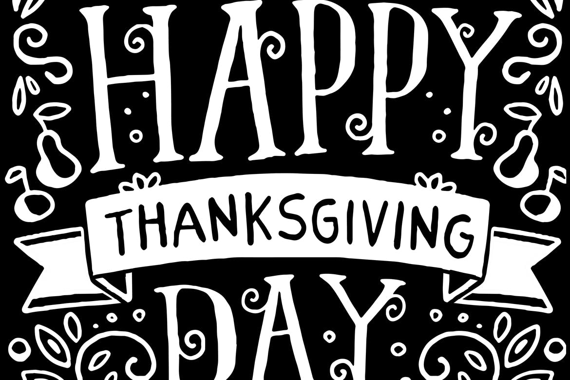 感恩节主题手绘设计矢量图形素材 Hand drawn thanksgiving illustration插图