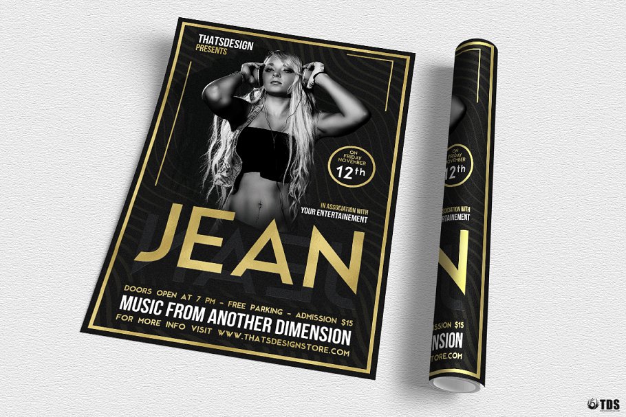 DJ音乐活动海报设计模板 DJ Session Flyer PSD V4插图(1)