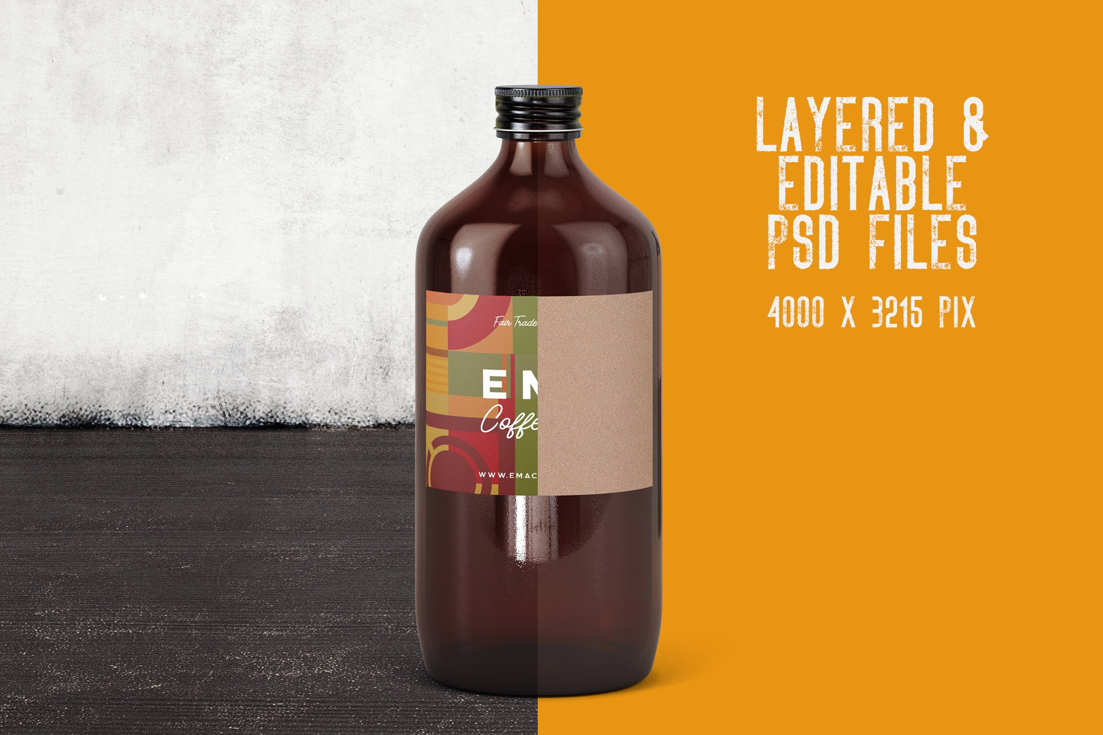 6个啤酒/咖啡/牛奶瓶外观设计素材库精选v2 6 Beer Coffee Milk Bottles Mockups 2插图(1)