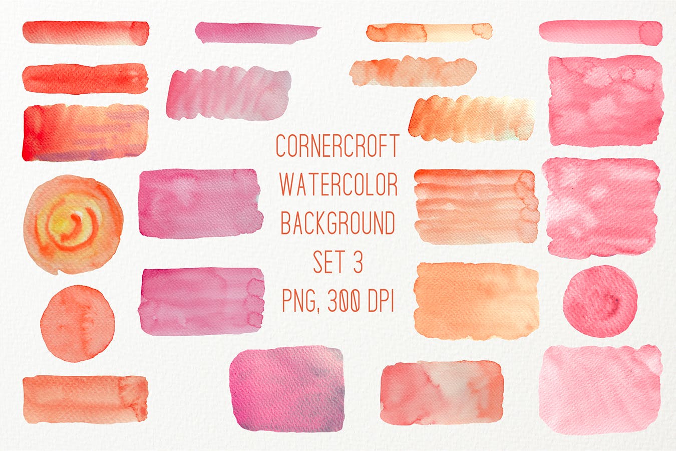 22款高品质红橙色水彩背景纹理素材 Watercolor texture background red orange插图