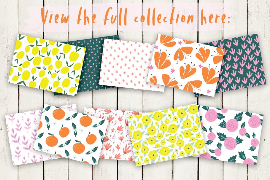 炎炎夏日元素图案纹理素材包 Summer Illustrated Patterns插图(4)