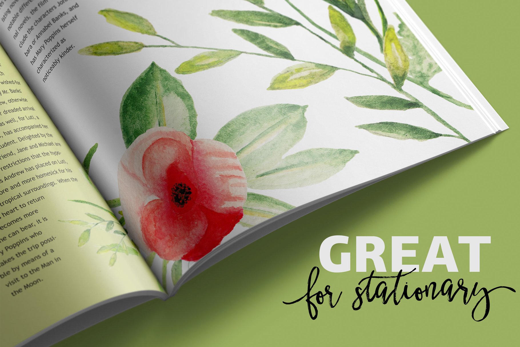 100%罂粟花水彩纹理剪贴画集合 Watercolor DIY Poppy Pack插图(4)