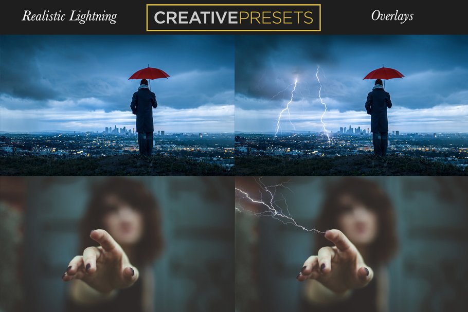 逼真雷电闪电叠层背景 Realistic Lightning Overlays插图(6)