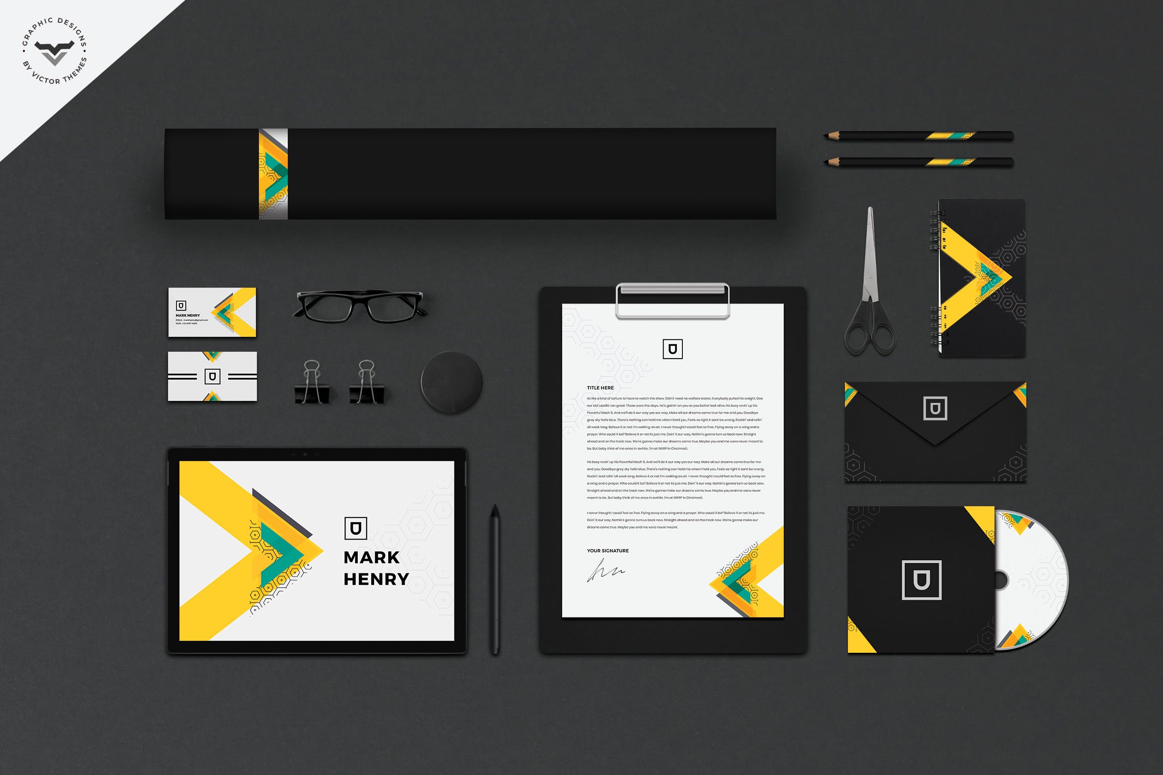品牌VI视觉设计等距网格办公用品套装设计样机模板 Stationery Branding Mockups插图