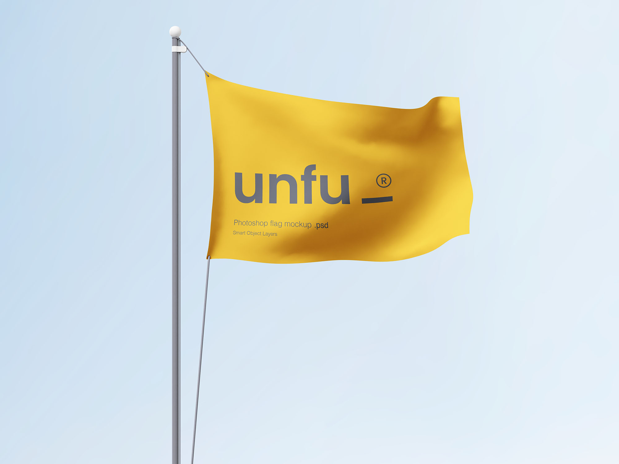 旗帜广告设计效果图样机模板 Simple Flag Mockup插图