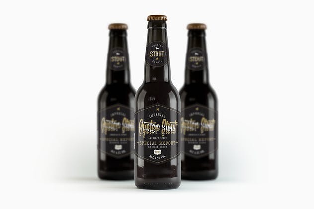 黑色啤酒瓶外观样机 Beer Black Bottle Mockup插图(5)