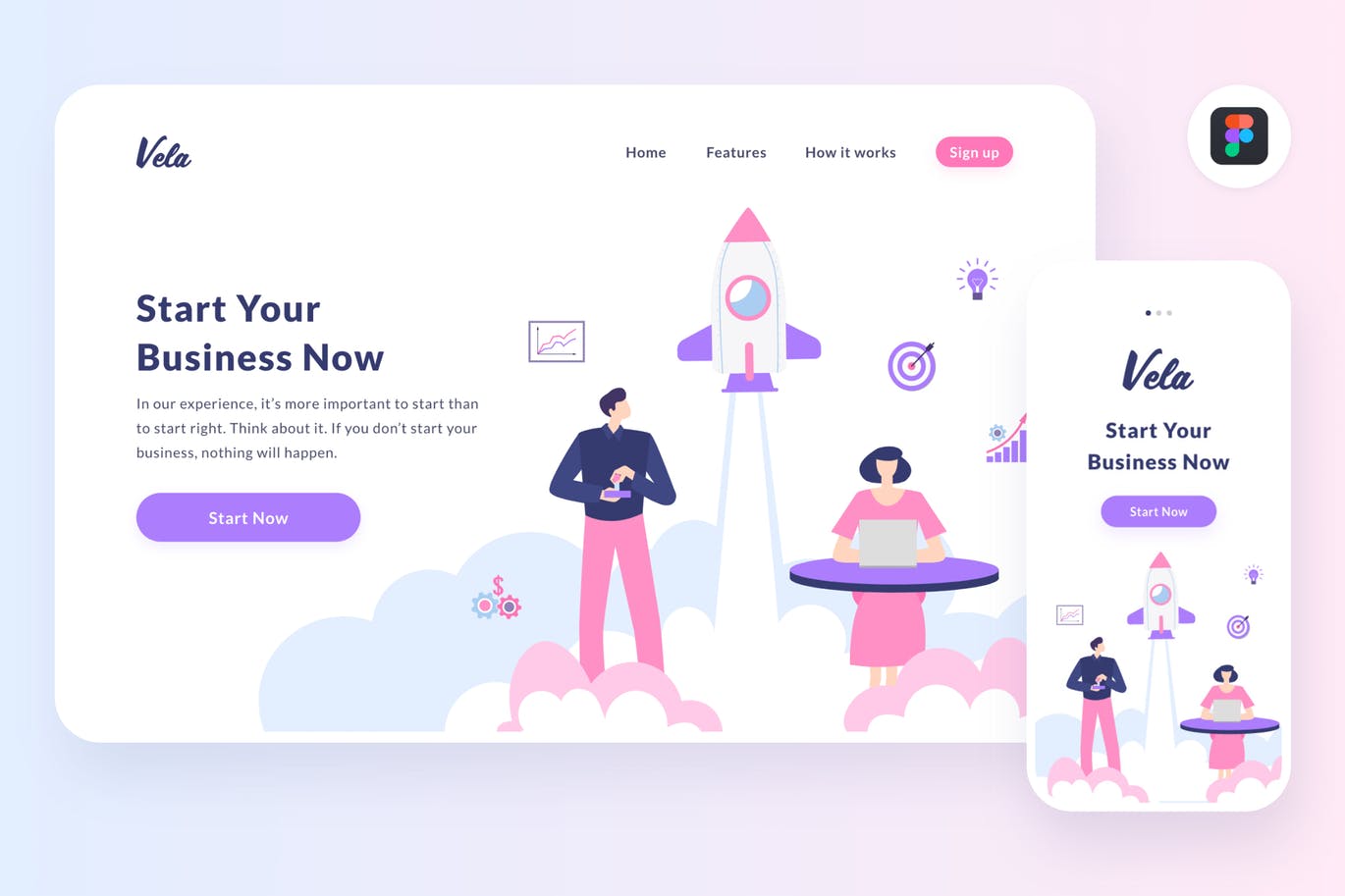 项目启动场景APP&Web设计概念插画[Figma&SVG] Vela startup illustration (Figma, SVG)插图