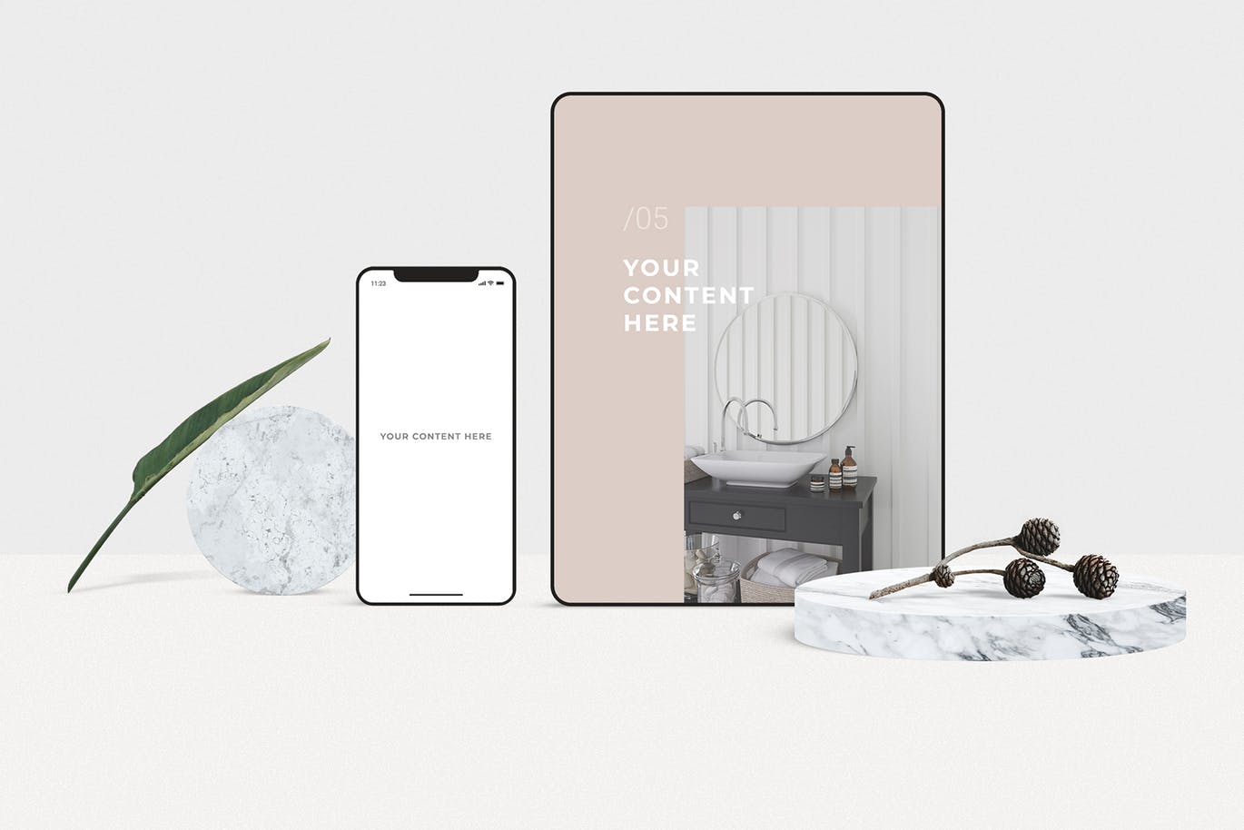 62个预制场景响应式UI设计展示样机素材库精选套装 Minimal Multi Mockup Scene Creator插图(3)