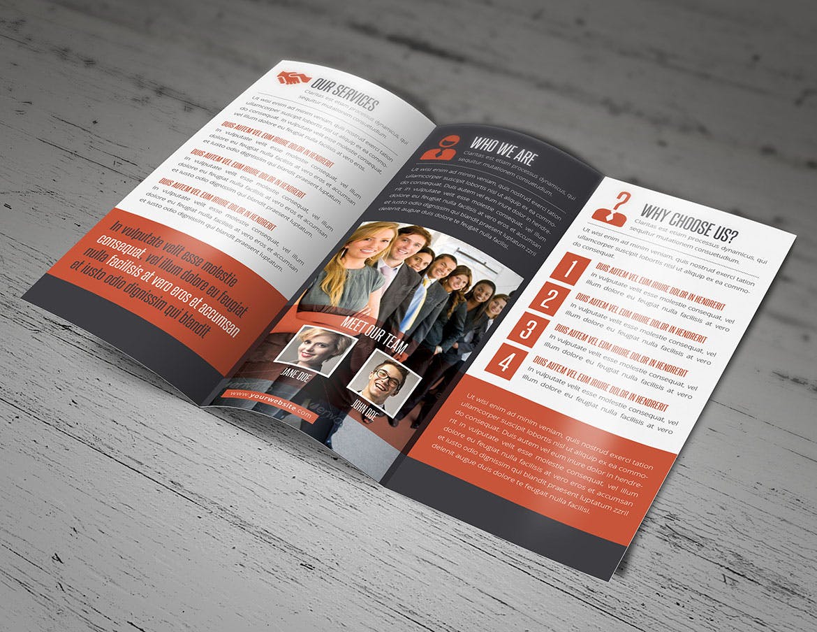 三折页宣传单设计效果图样机模板 Trifold Brochure Mockup插图(5)