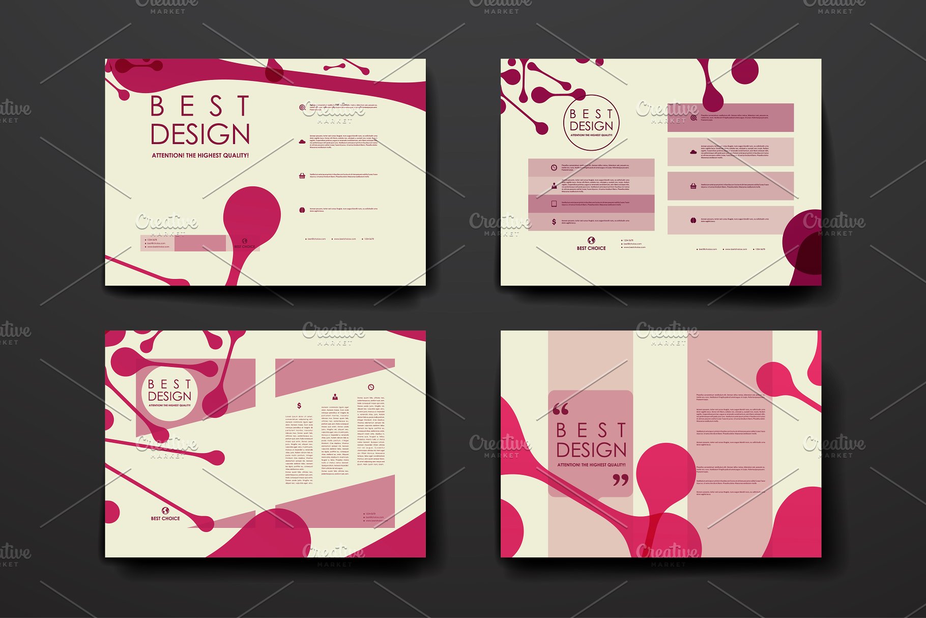 抽象图形背景小册子模板 Abstract brochures插图(1)