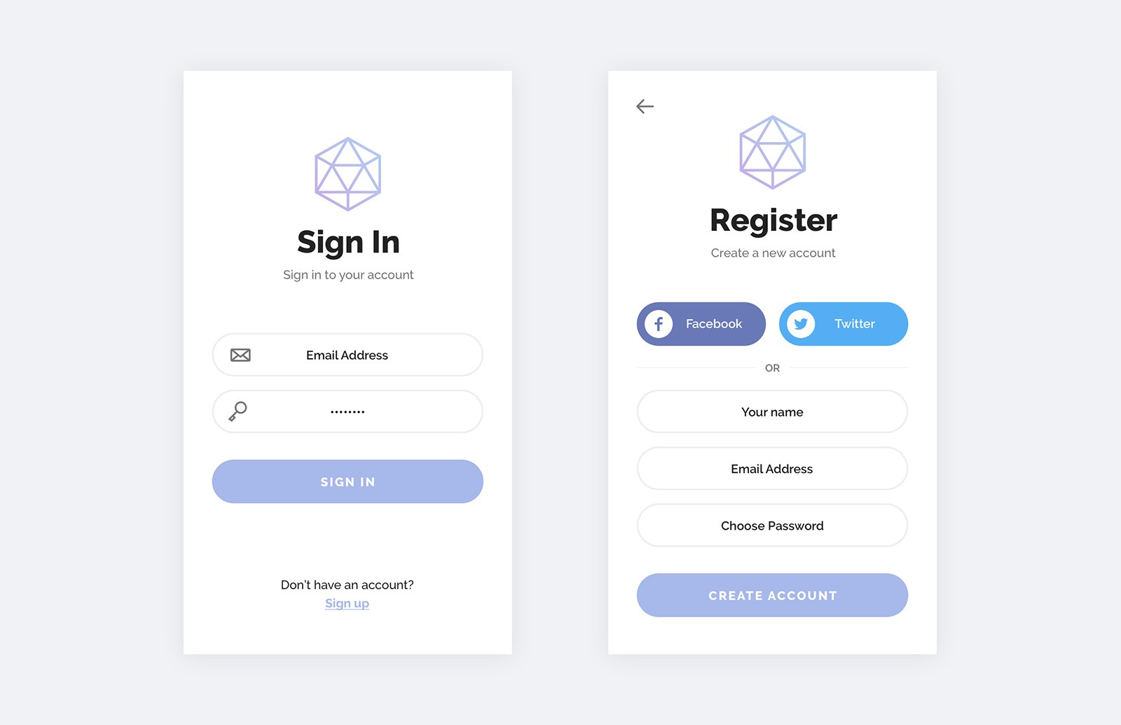 手机应用注册登录界面模板 Mobile App Sign In Screens插图(1)
