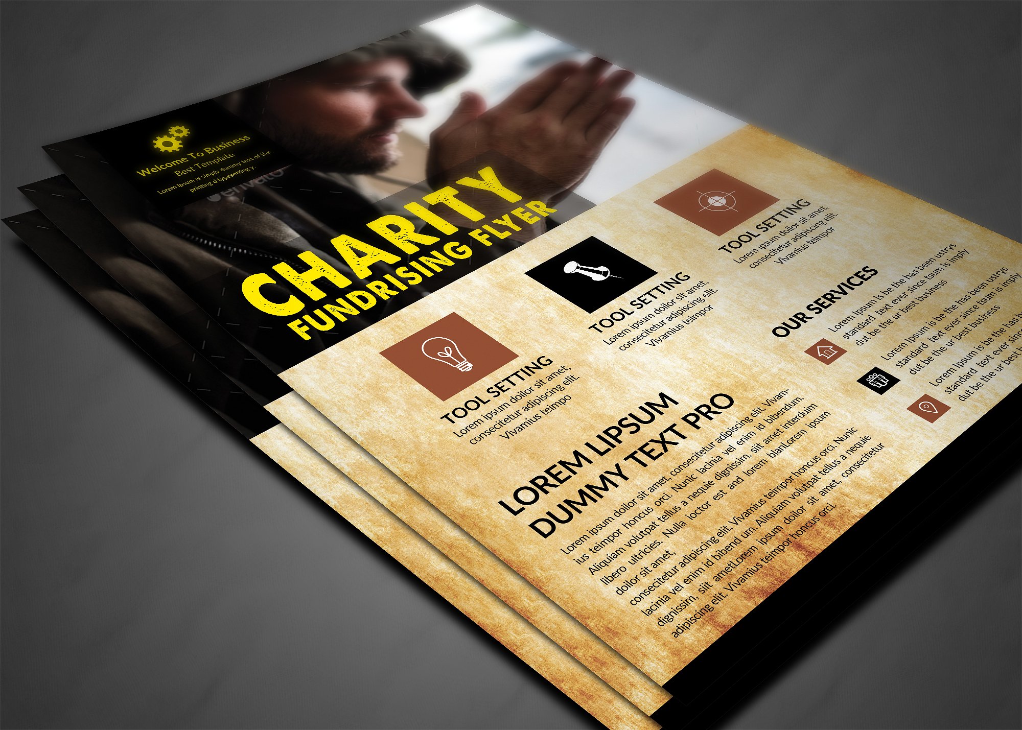 慈善募捐活动宣传单制作模板 Charity Fundraisers Flyer插图(2)