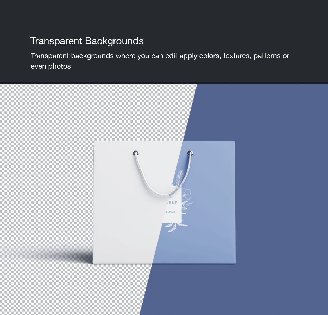 购物袋定制设计外观设计PSD样机模板 Shopping Bag Mockup – PSD插图(7)