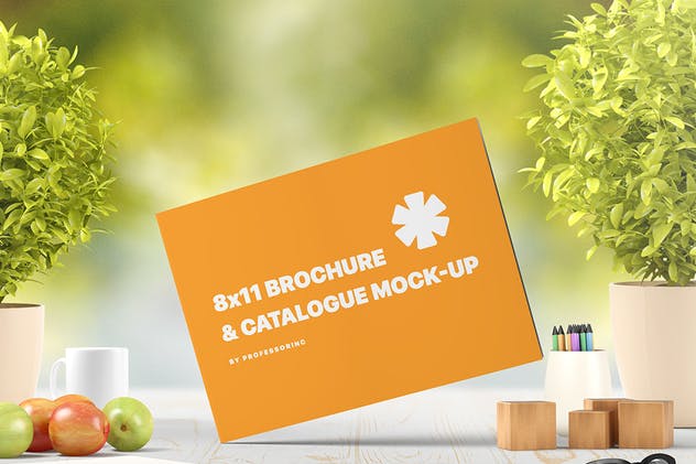 8X11景观手册/目录样机模板 8×11 Landscape Brochure / Catalogue Mock-Up插图(11)