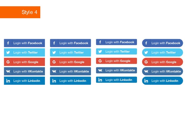 社交媒体登录按钮设计SKETCH素材 Social Login Buttons for Sketch插图(4)
