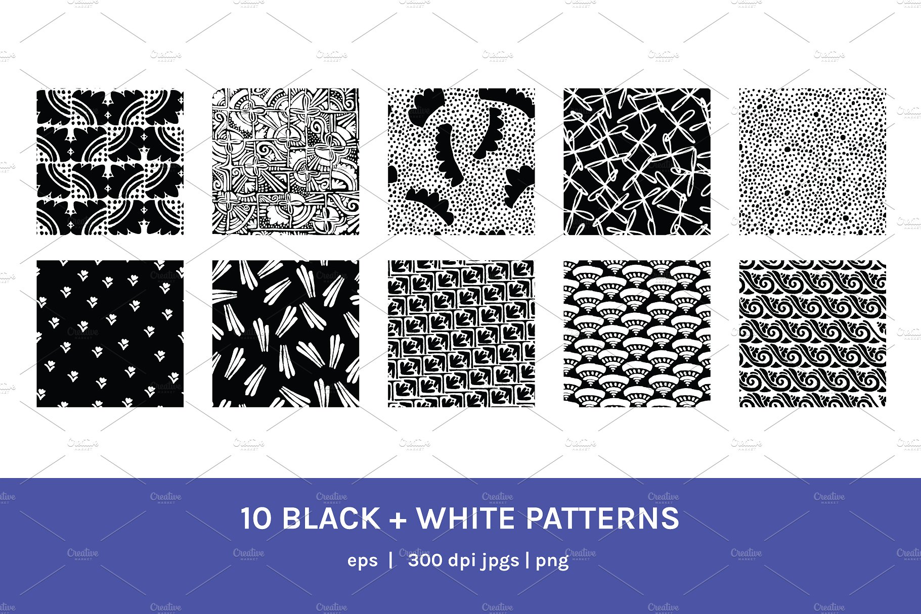 自然抽象无缝矢量花卉图案 Abstract Floral | Boards + Patterns插图(5)