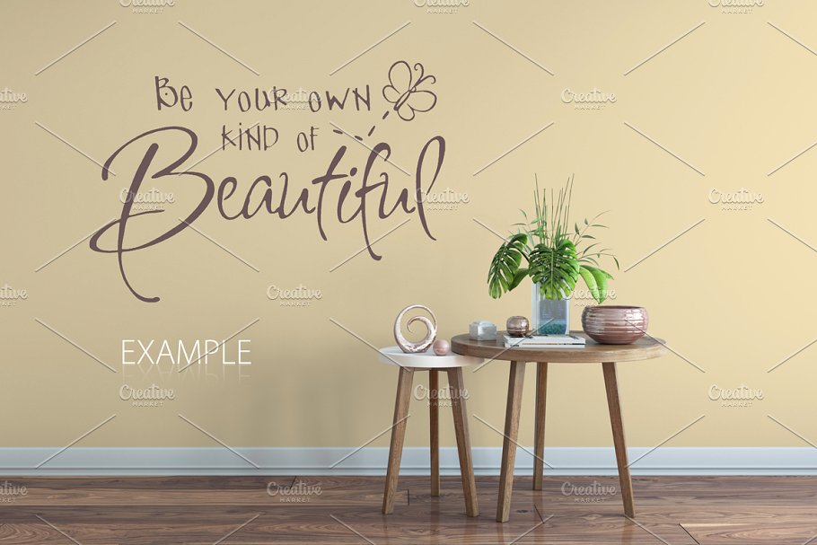 客厅卧室墙纸&相框画框样机模板合集 Interior Wall & Frames Mockup – 2插图(14)