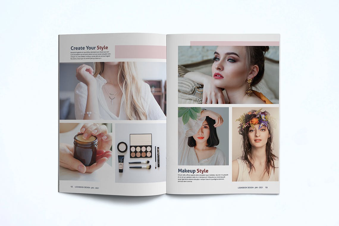 女性时尚服饰产品画册素材库精选Lookbook设计模板 Fashion Lookbook Template插图(9)