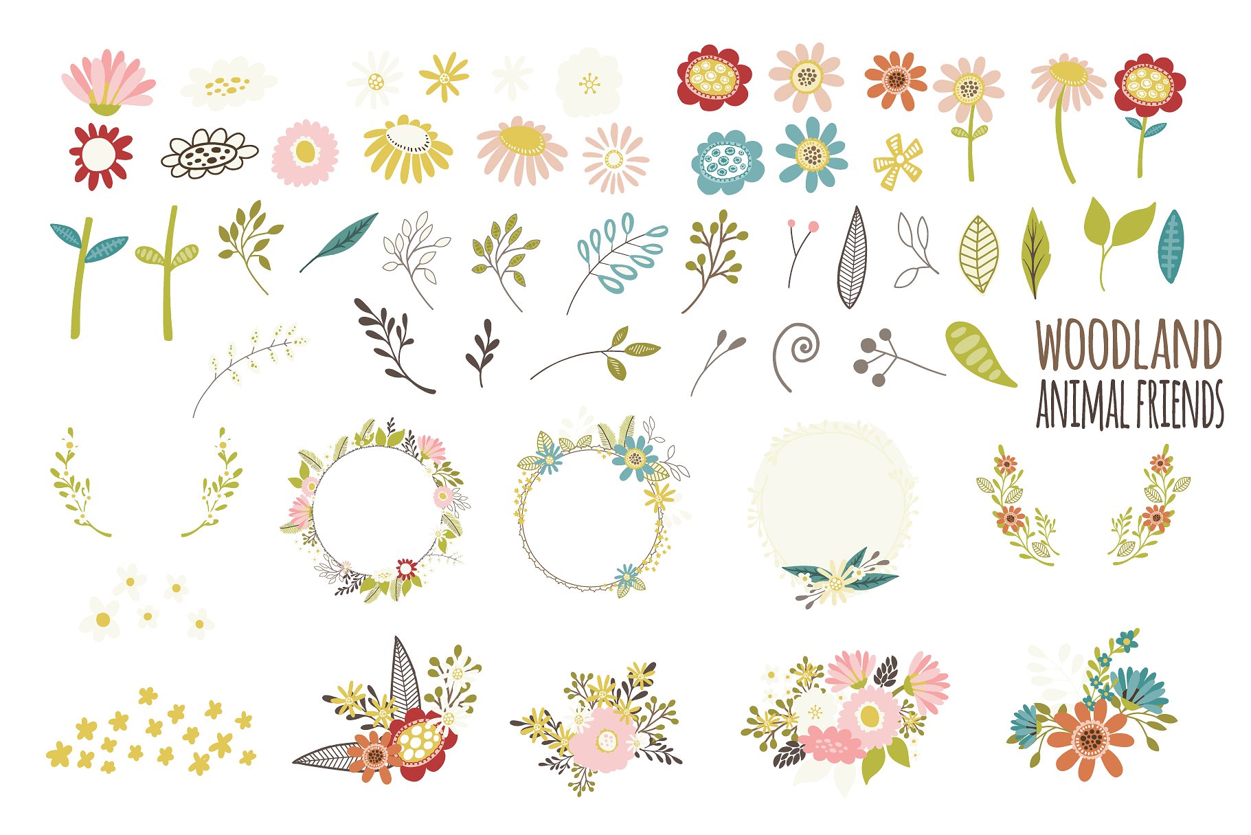 可爱卡通林地动物剪贴画 Woodland Animal Cute Characters插图(6)