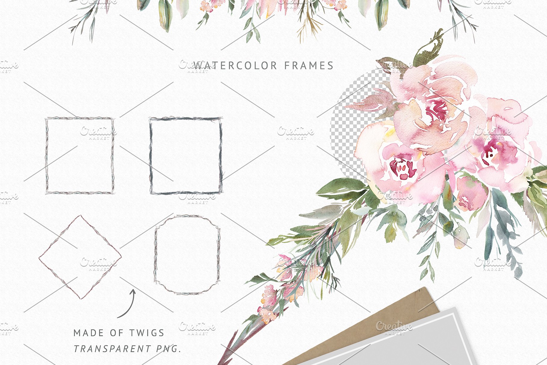 春天优雅花卉元素手绘素材合集 Spring Lush Flowers插图(8)