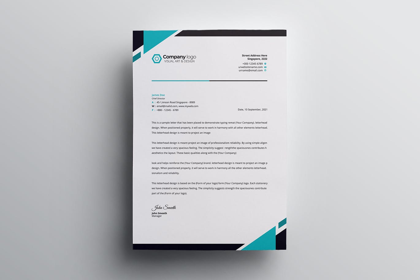 信息科技公司信纸信头设计模板 Letterhead插图(4)