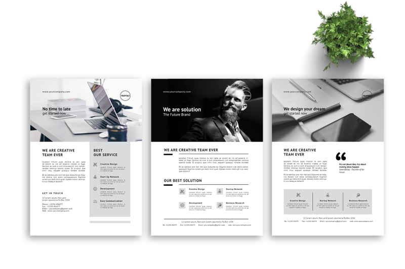 简约高效公司品牌业务传单版面设计模板插图(3)