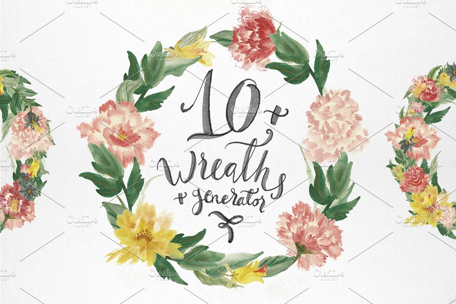 DIY水彩花卉素材集 Watercolor flower DIY Pack插图(4)