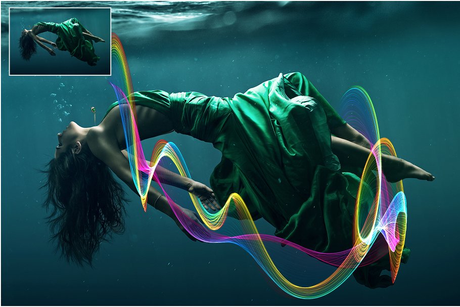 5K高清分辨率彩虹特效叠层素材 5K Rainbow Fluo Ink Overlays插图(1)