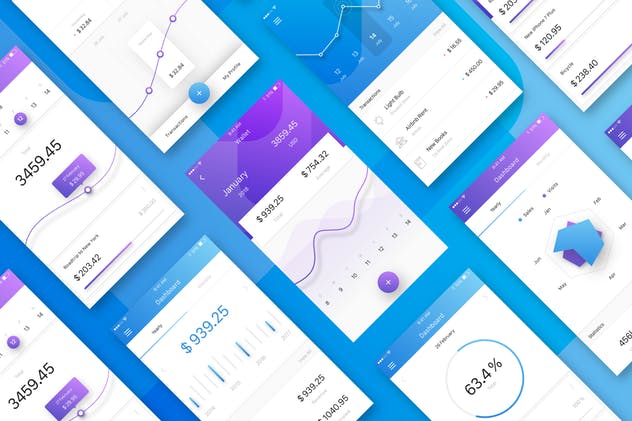 新闻社交/仪表盘/电商/音乐书籍多用途应用UI套件[附加应用介绍页UI] Flok – iOS UI Kit Template插图(6)